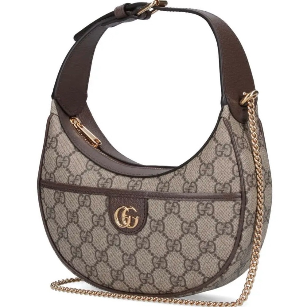 Gucci Classic Brown and Cream Shoulder Bag